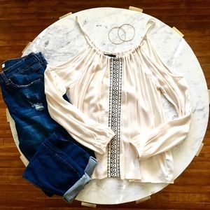 Flowy Peekaboo Shoulder Top